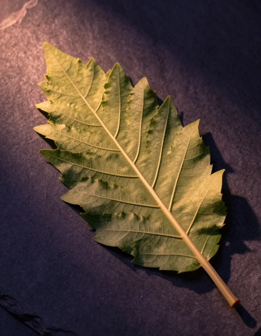 Moringa and katuk leaves on dark stone